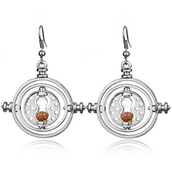 Jewelry - NWOT Silver Harry Potter Time Hourglass Earrings